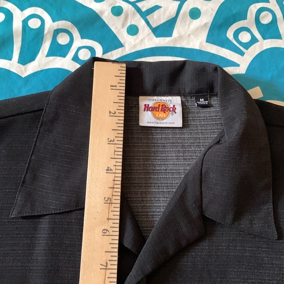 HARD ROCK SAN FRANCISCO CAFE PINUP FENDER GUITAR ROCKABILLY BOWLING SHIRT BLACK - Picture 8 of 13